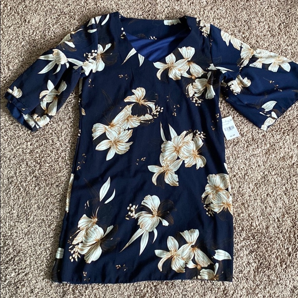 Blue floral dress